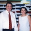 John Puttick stands with Anna Bligh in front of brush head wall