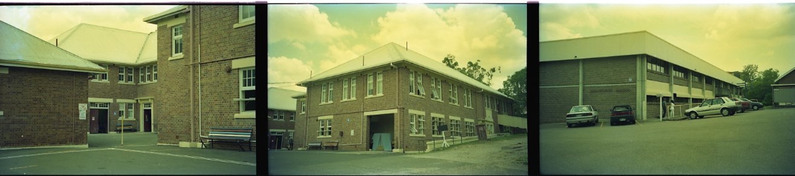 Three views of buildings where QBIC was located, possibly Yeronga TAFE?
