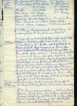 Handwritten minutes of auxiliary meeting