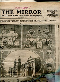 Newspaper cuttings relating to blind people and activities