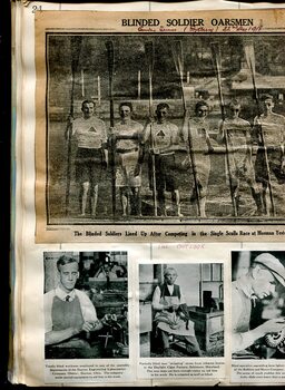 Newspaper cuttings relating to blind people and activities