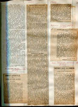 Newspaper cuttings relating to blind people and activities