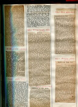 Newspaper cuttings relating to blind people and activities