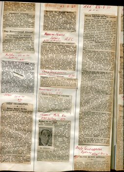Newspaper cuttings relating to blind people and activities