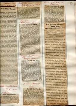 Newspaper cuttings relating to blind people and activities