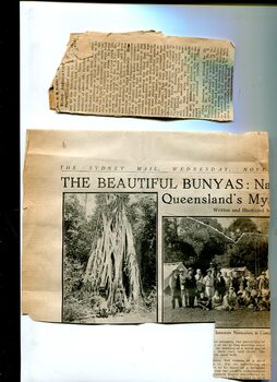 Newspaper cuttings relating to blind people and activities