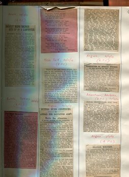 Newspaper cuttings relating to blind people and activities