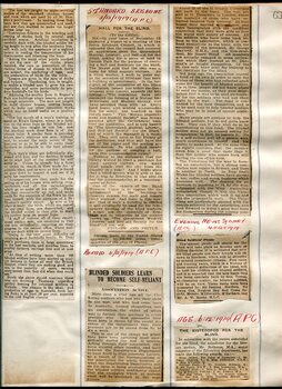 Newspaper cuttings relating to blind people and activities