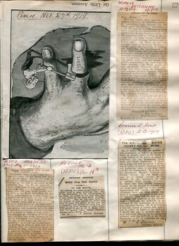 Newspaper cuttings relating to blind people and activities