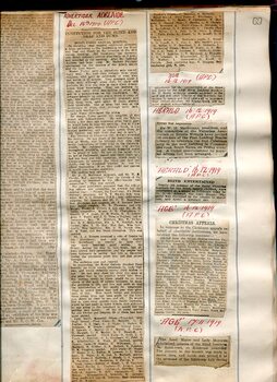 Newspaper cuttings relating to blind people and activities