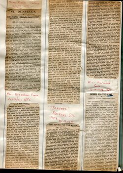 Newspaper cuttings relating to blind people and activities