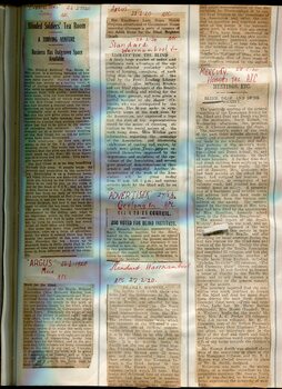 Newspaper cuttings relating to blind people and activities
