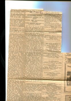 Newspaper cuttings relating to blind people and activities