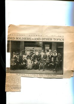 Newspaper cuttings relating to blind people and activities