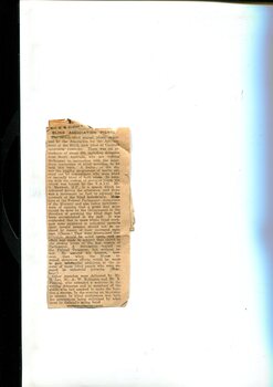 Newspaper cuttings relating to blind people and activities