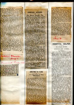Newspaper cuttings relating to blind people and activities