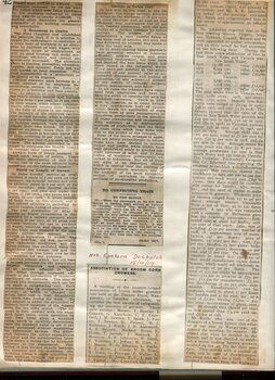 Newspaper cuttings relating to blind people and activities