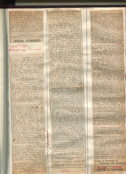 Newspaper cuttings relating to blind people and activities
