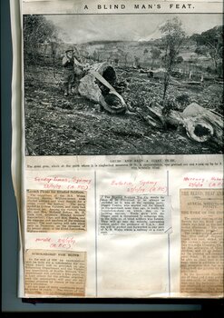 Newspaper cuttings relating to blind people and activities