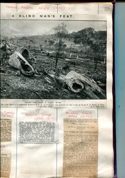 Newspaper cuttings relating to blind people and activities