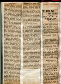 Newspaper cuttings relating to blind people and activities
