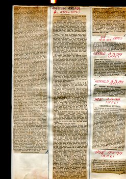 Newspaper cuttings relating to blind people and activities