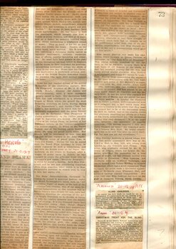 Newspaper cuttings relating to blind people and activities