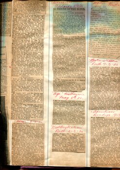 Newspaper cuttings relating to blind people and activities