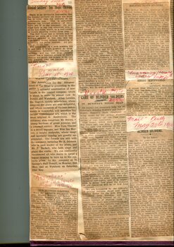Newspaper cuttings relating to blind people and activities
