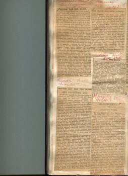 Newspaper cuttings relating to blind people and activities