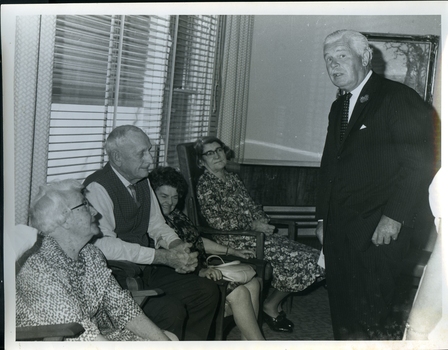 Sir Rohan chats with some nursing home residents