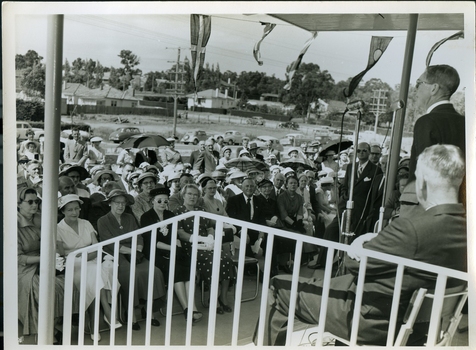 View of the audience at the opening from the balcony