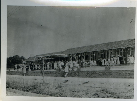 Rear view of crowd outside Mirridong