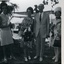 Three ladies and man outside the marquee