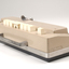 Beige rectangle box with cream buttons and silver return lever