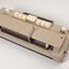 Beige rectangle box with cream buttons and silver return lever