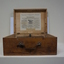 Wooden box with metal Braille writer