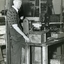 Snowy Willis operating a semi automatic brush stock boring machine