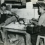 Brush shop - pitch set brooms being made by blind workers