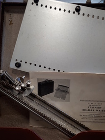 Braille writer with case and backboard, and instruction manual