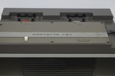 Brown cassette duplicator with spools for 'Master' and 'Original'