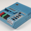 Blue plastic rectangular talking book player with buttons for navigational controls