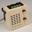 Plastic cream toaster shaped box with with buttons and levers