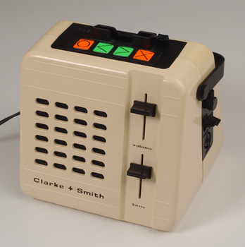 Plastic cream toaster shaped box with with buttons and levers