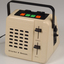 Plastic cream toaster shaped box with with buttons and levers