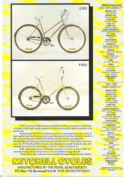 A4 sized flyer with pictures and information on Ladies and Family bike