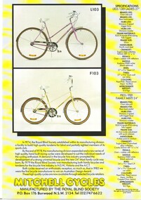 A4 sized flyer with pictures and information on Ladies and Family bike