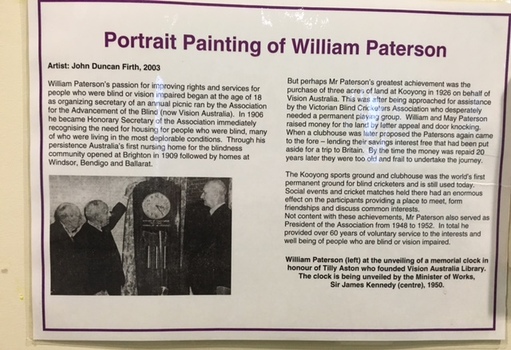 Written label about William Paterson including image of man