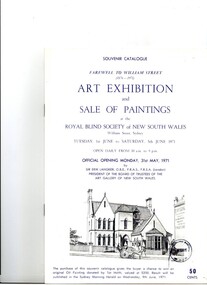 Front cover with illustration of William Street building