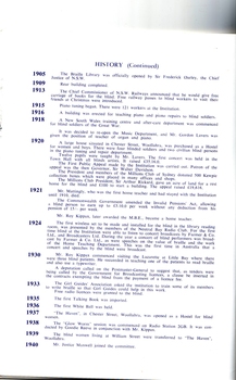 Brief history of the Royal Blind Society of New South Wales